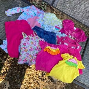 10 Pc Baby Girl’s Outfits 3-6M OshKosh, Disney, Onesie, Fisher Price, Garanimals